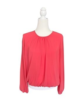 Tommy Hilfiger Coral-Pink Long Sleeve Blouse